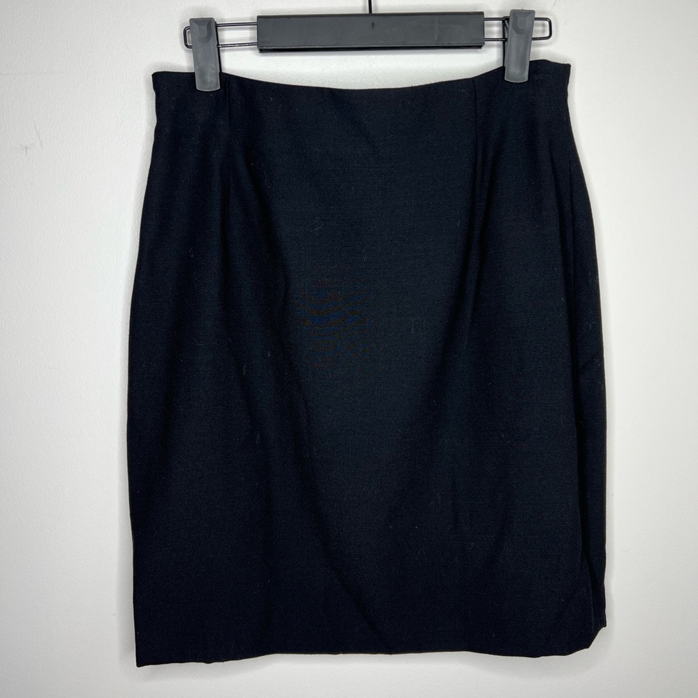Vintage Gianni Versace Couture wool black pencil skirt. Size 42. Zip back.